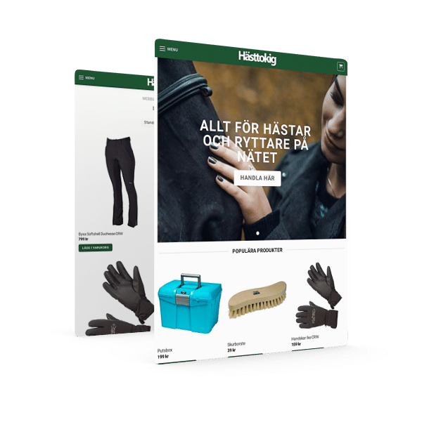 Mockup e-handel hästtokig av OOW